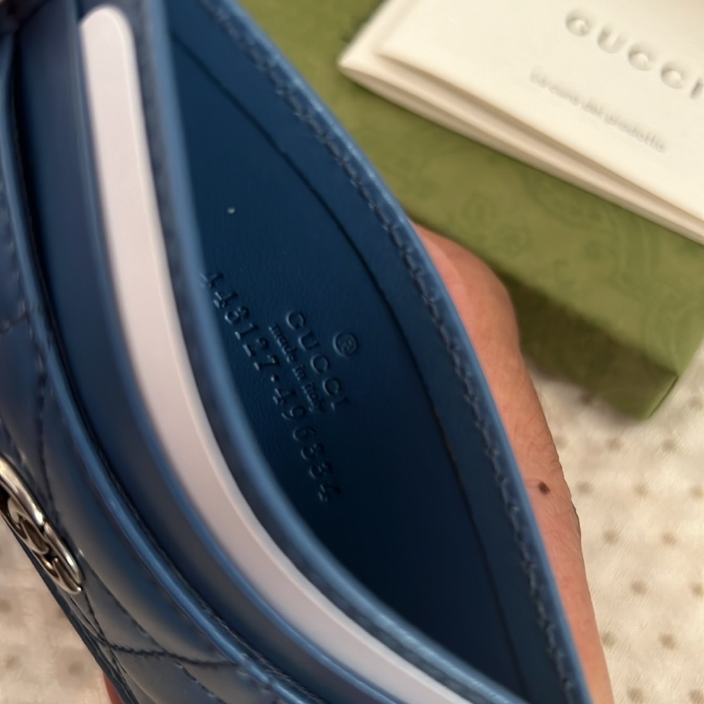 Gucci Card Case Blue 443127 : 496334 - Made in Italy - Picture 7 of 8